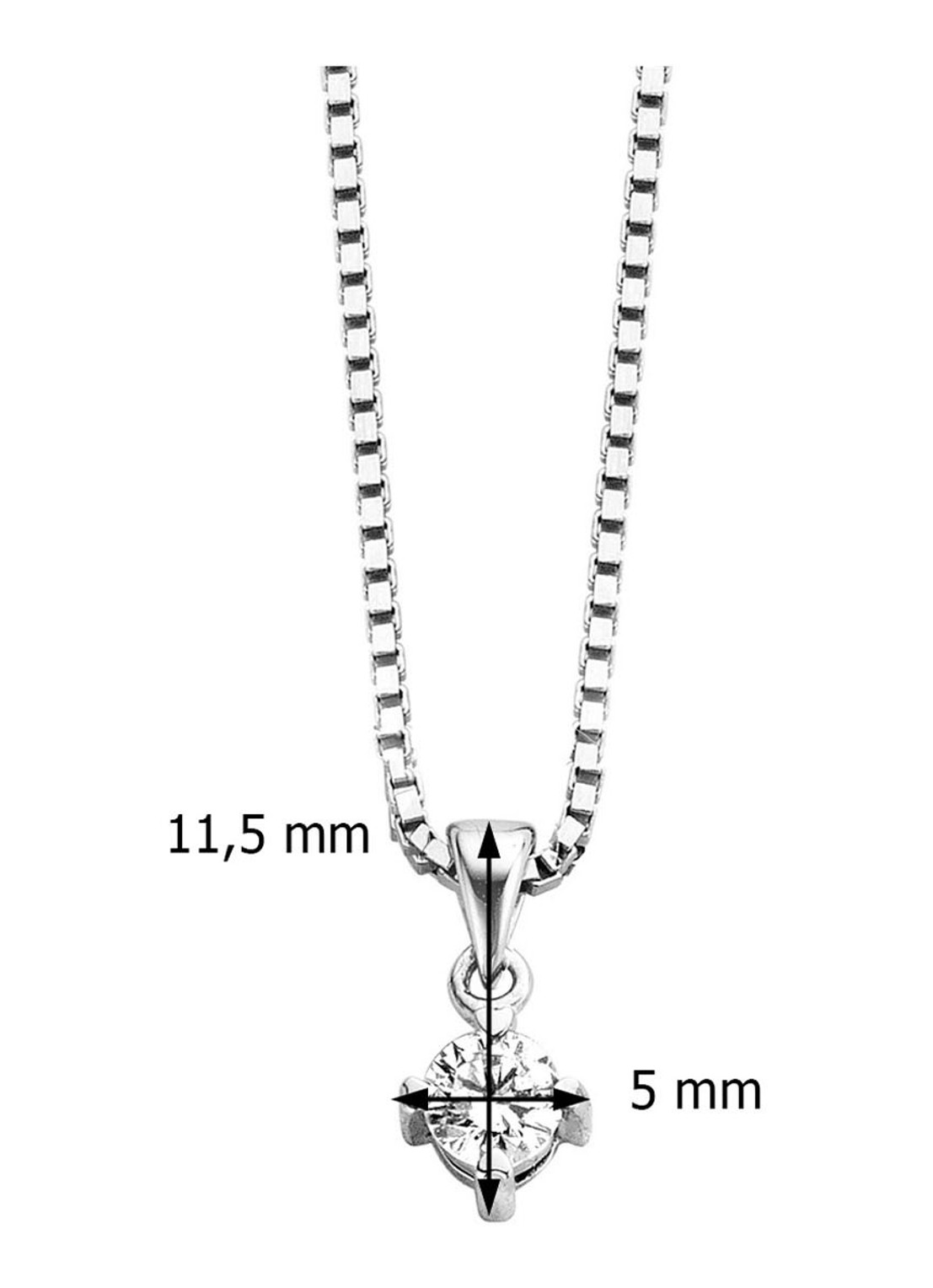 Diamond Point Witgouden hanger, 0.16 ct diamant, Hearts & Arrows - detail witgoud