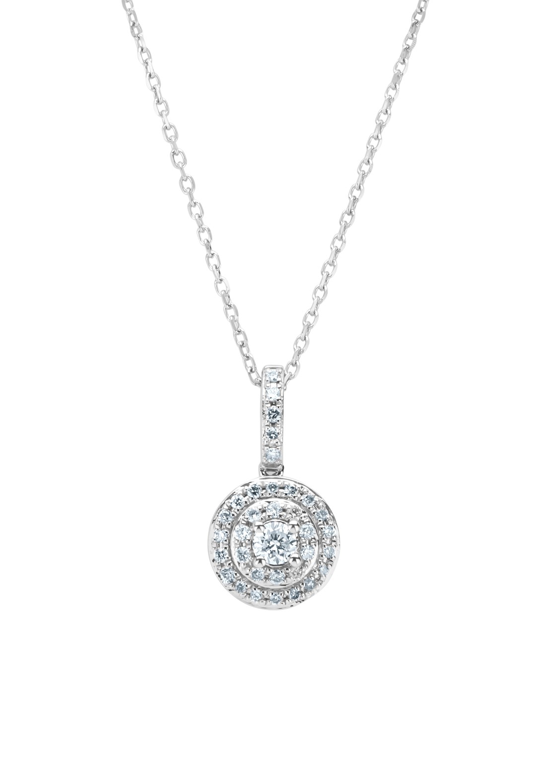 Diamond Point Witgouden hanger, 0.19 ct diamant, Petite Romance - voorkant witgoud
