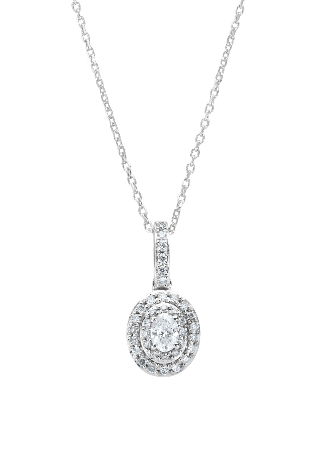 Diamond Point Witgouden hanger, 0.25 ct diamant, Petite Romance - voorkant witgoud