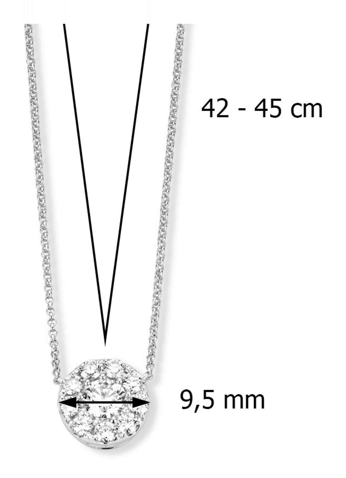 Diamond Point Witgouden hanger 0.65 ct diamant Hearts & Arrows - detail 2 witgoud