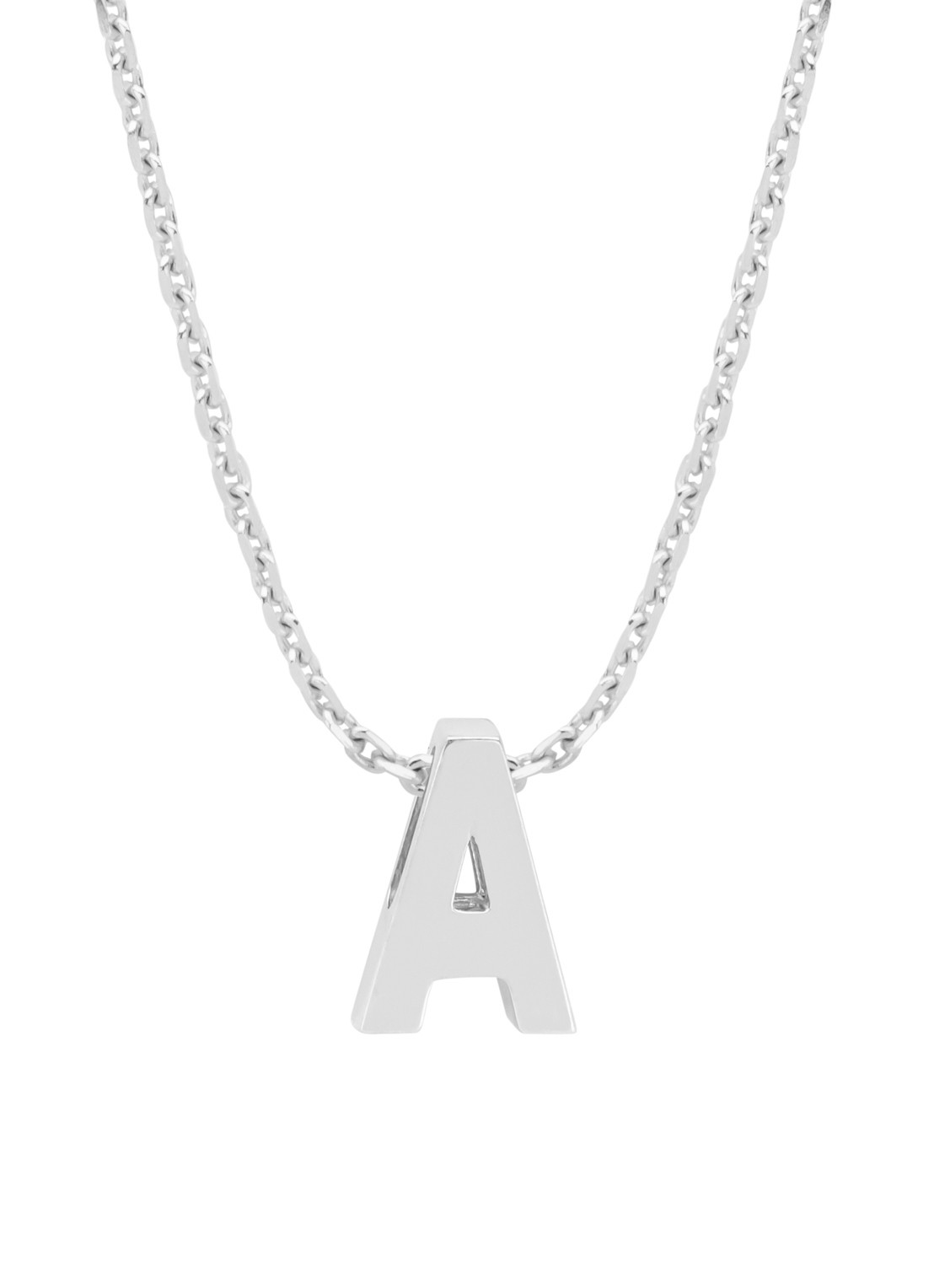 Diamond Point Witgouden hanger A, Alphabet - voorkant 2 witgoud