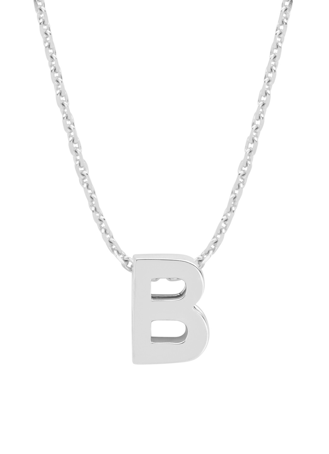 Diamond Point Witgouden hanger B, Alphabet - voorkant 2 witgoud