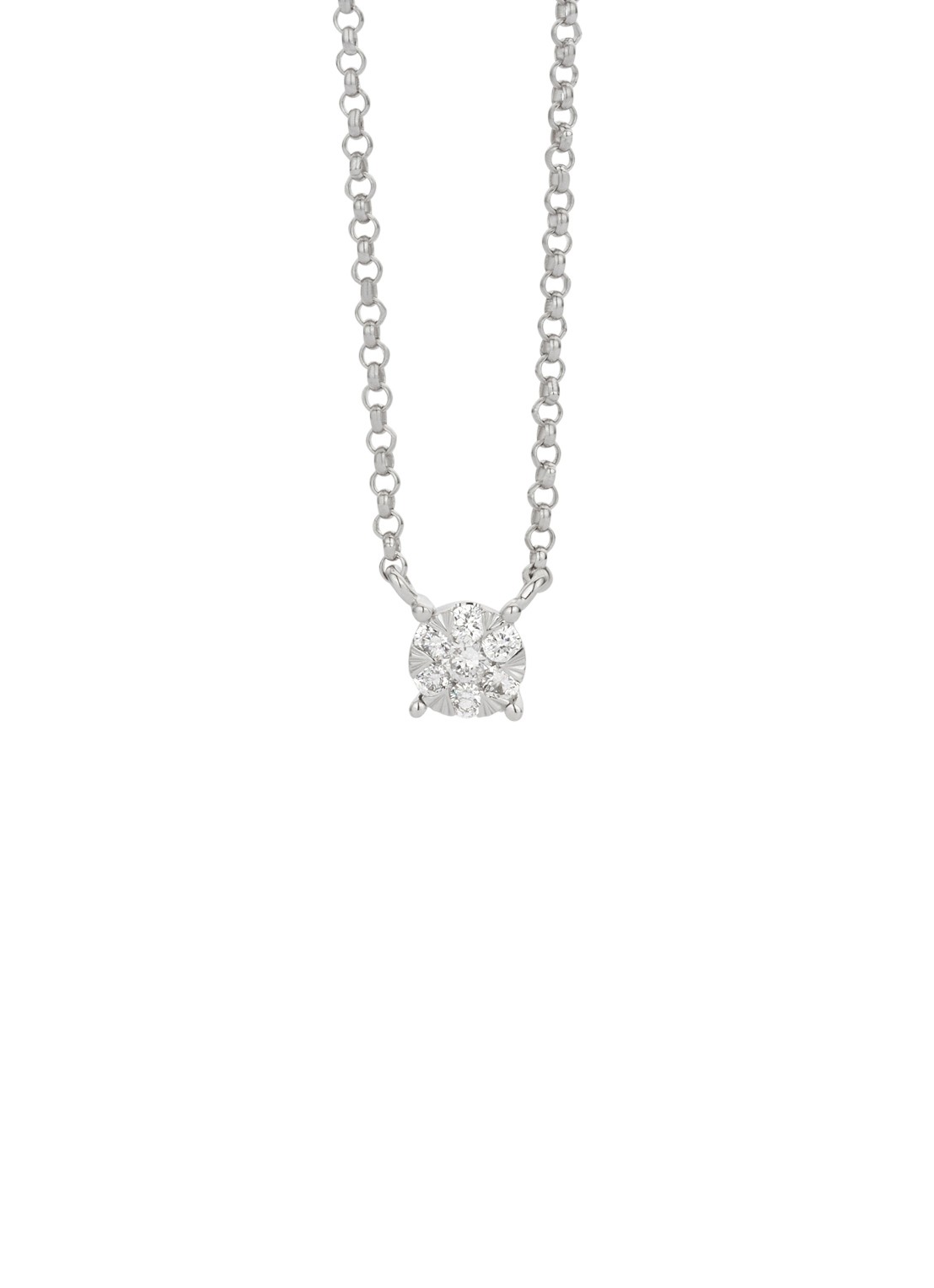 Diamond Point Witgouden hanger met collier, 0.09 ct diamant, Enchanted - voorkant witgoud