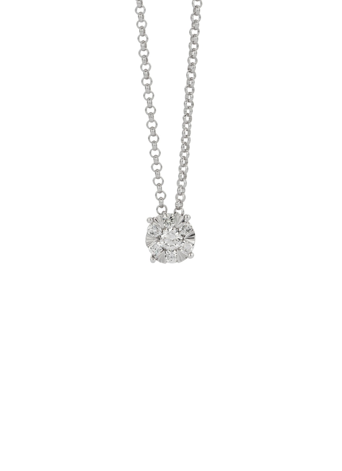 Diamond Point Witgouden hanger met collier, 0.14 ct diamant, Enchanted - voorkant witgoud