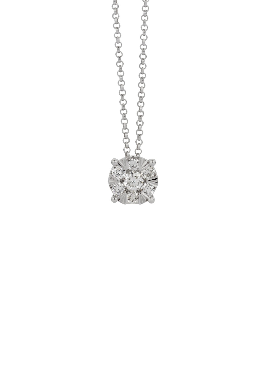 Diamond Point Witgouden hanger met collier, 0.46 ct diamant, Enchanted - voorkant witgoud