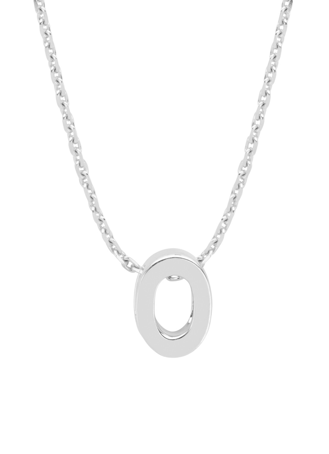 Diamond Point Witgouden hanger O, Alphabet - voorkant 2 witgoud