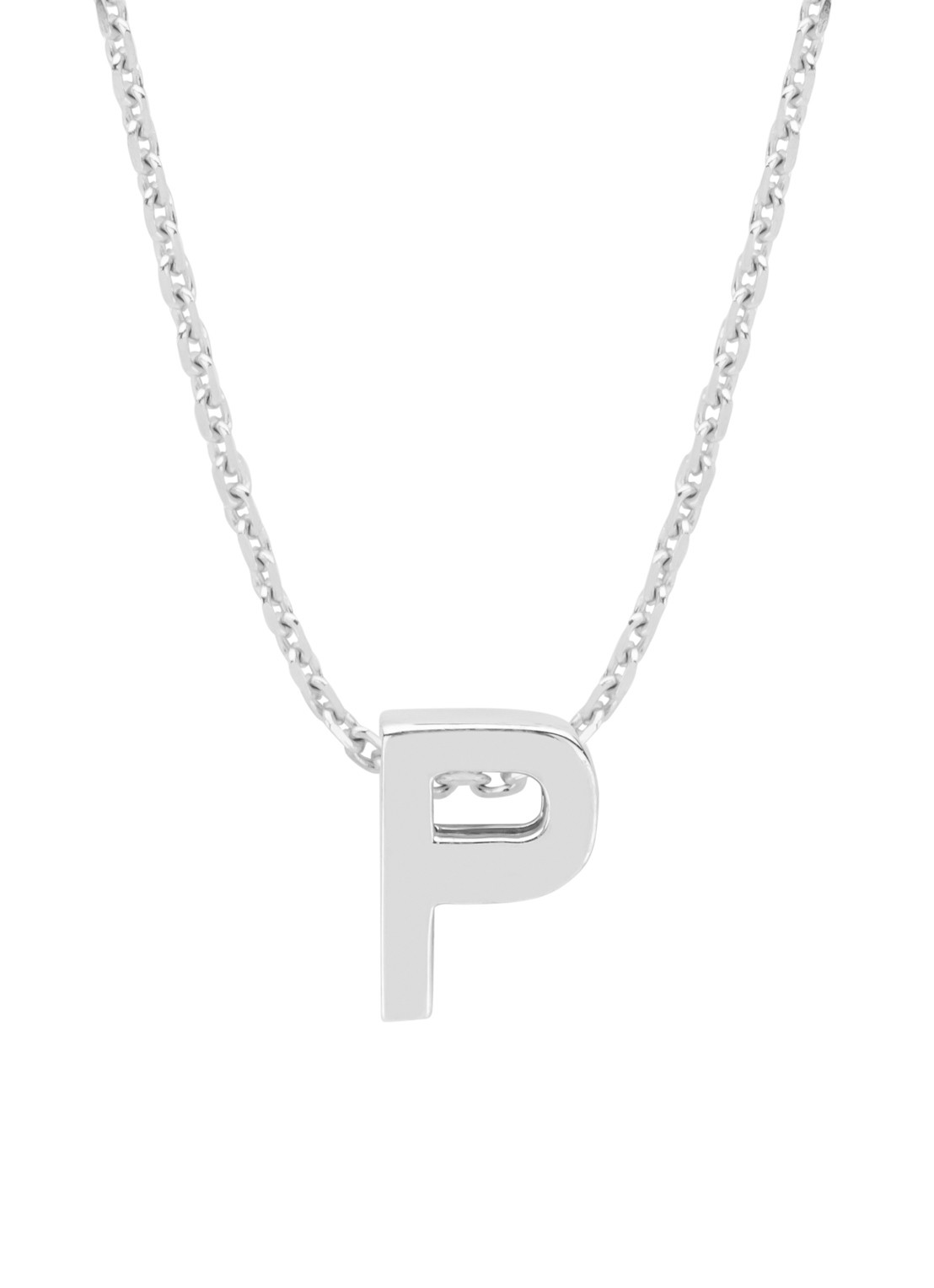 Diamond Point Witgouden hanger P, Alphabet - voorkant 2 witgoud