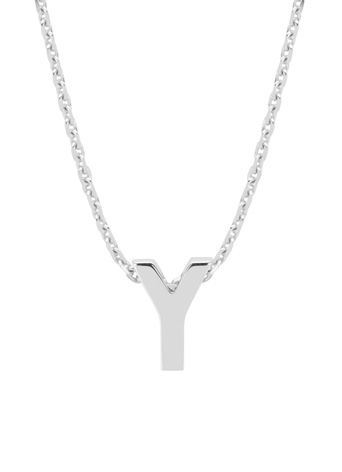 Diamond Point Witgouden hanger Y, Alphabet - voorkant witgoud