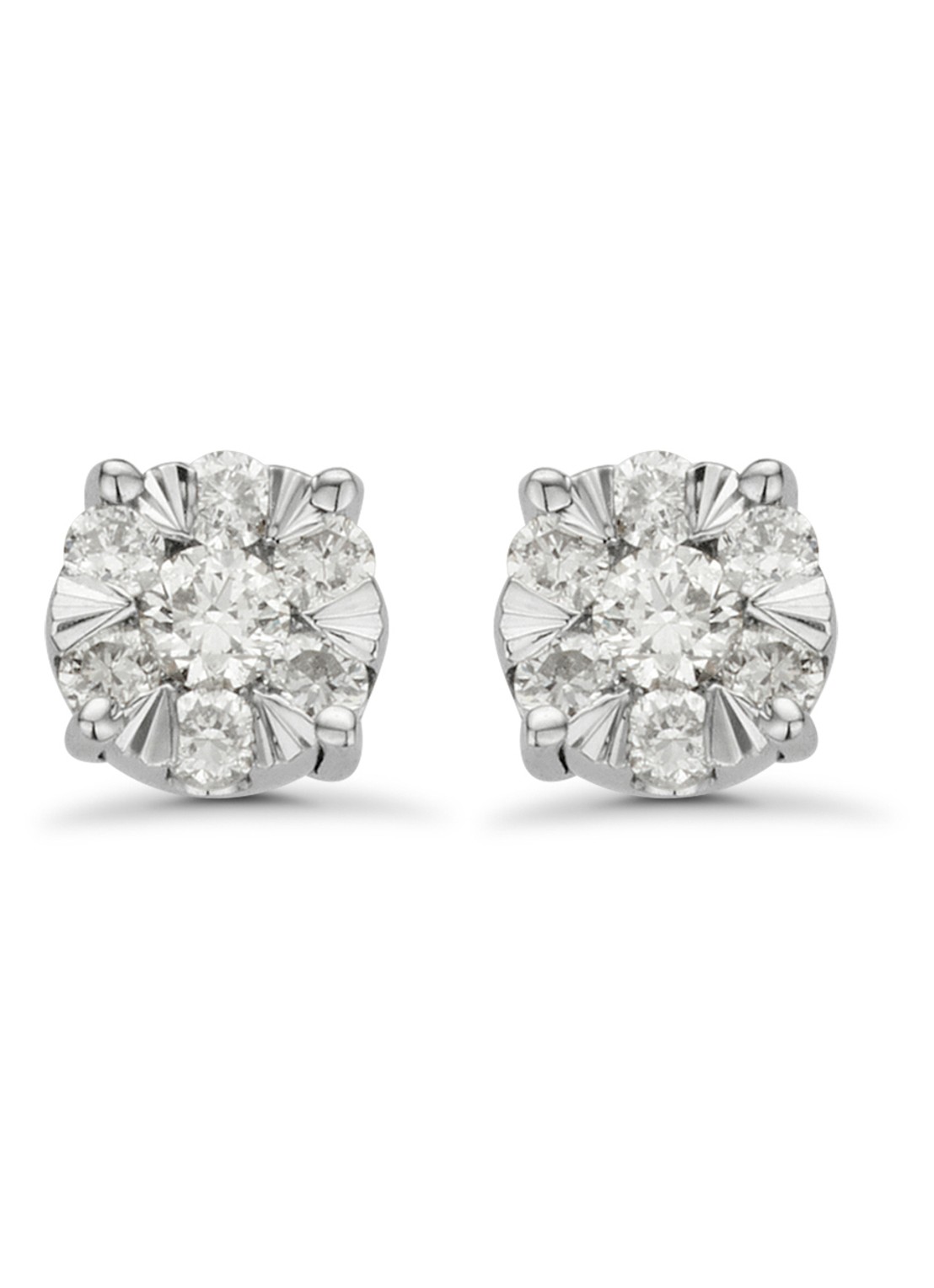 Diamond Point Witgouden oorsieraden, 0.18 ct diamant, Enchanted - voorkant witgoud