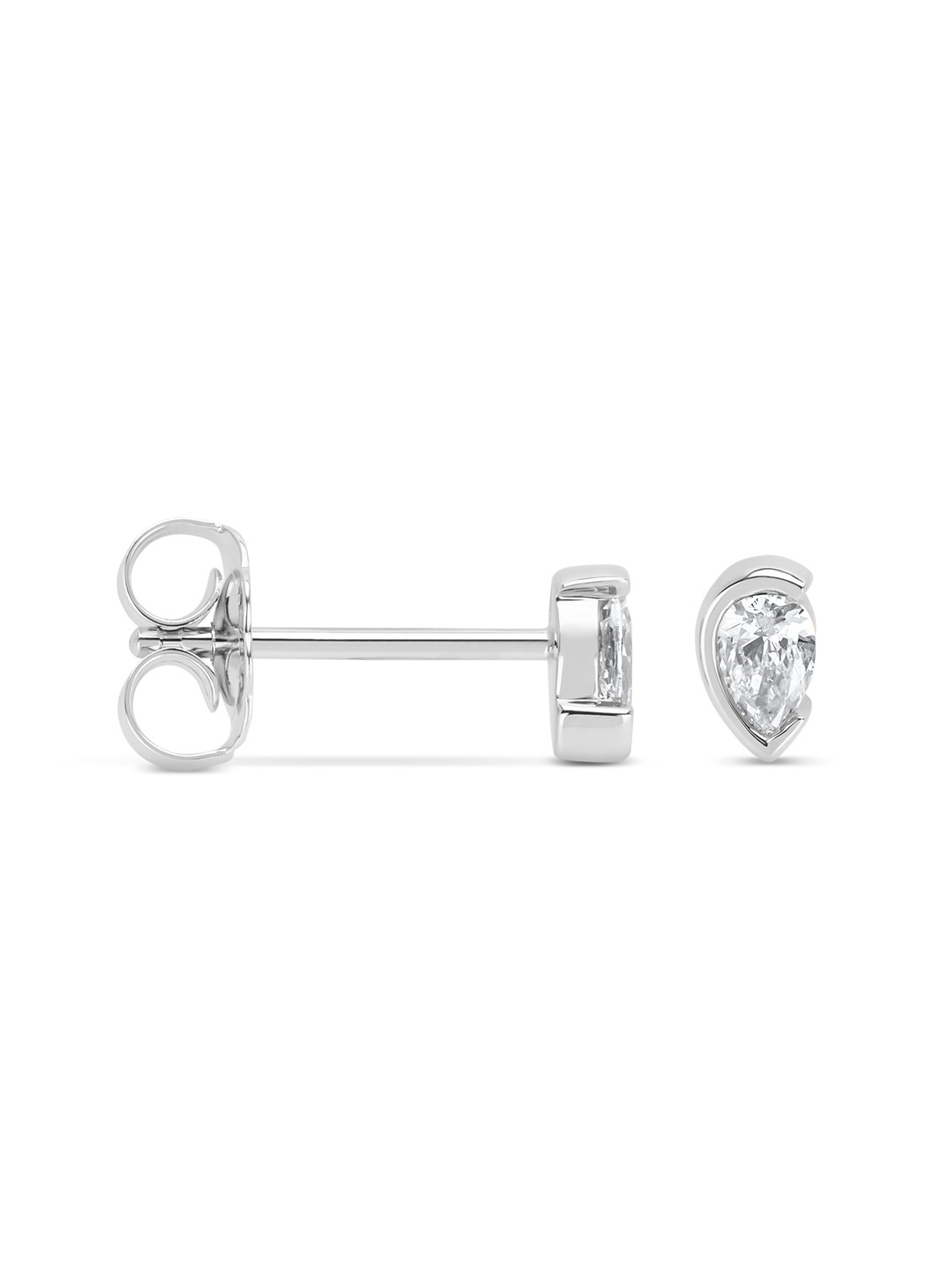 Diamond Point Witgouden oorsieraden, 0.20 ct diamant, Starlight - voorkant witgoud