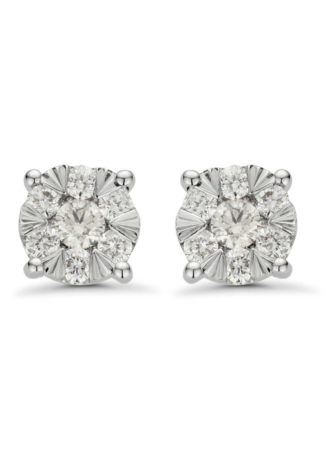 Diamond Point Witgouden oorsieraden, 0.27 ct diamant, Enchanted - voorkant witgoud