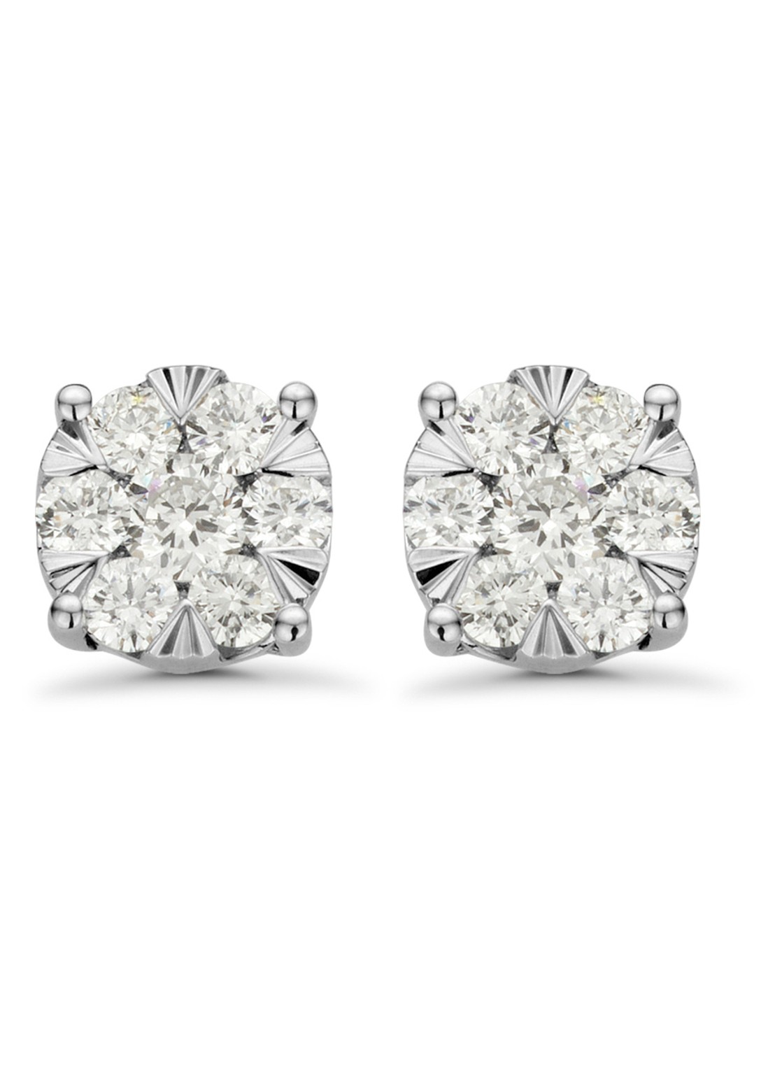 Diamond Point Witgouden oorsieraden, 0.45 ct diamant, Enchanted - voorkant witgoud