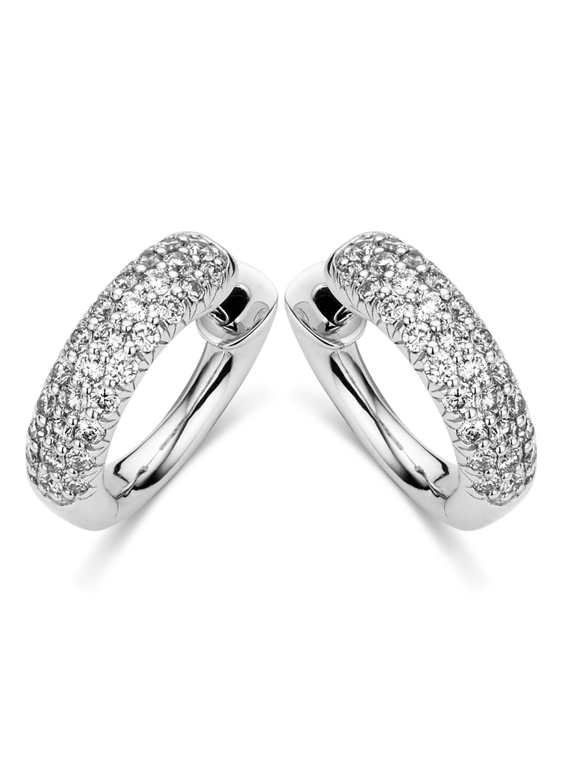 Diamond Point Witgouden oorsieraden 0.82 ct diamant Caviar - voorkant witgoud
