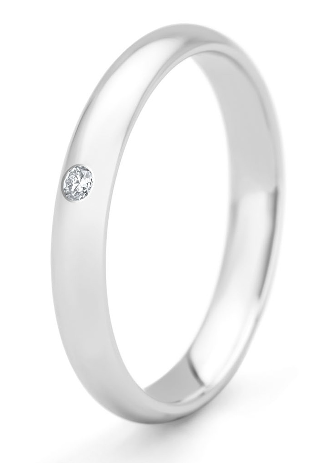 Diamond Point Witgouden ring, 0.02 ct diamant, Wedding - voorkant witgoud