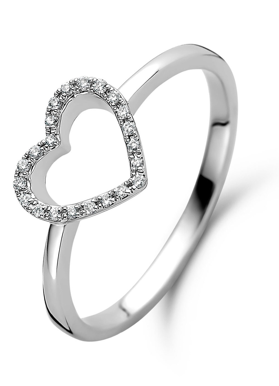 Diamond Point Witgouden ring 0.06 ct diamant Dreamer - voorkant 2 witgoud