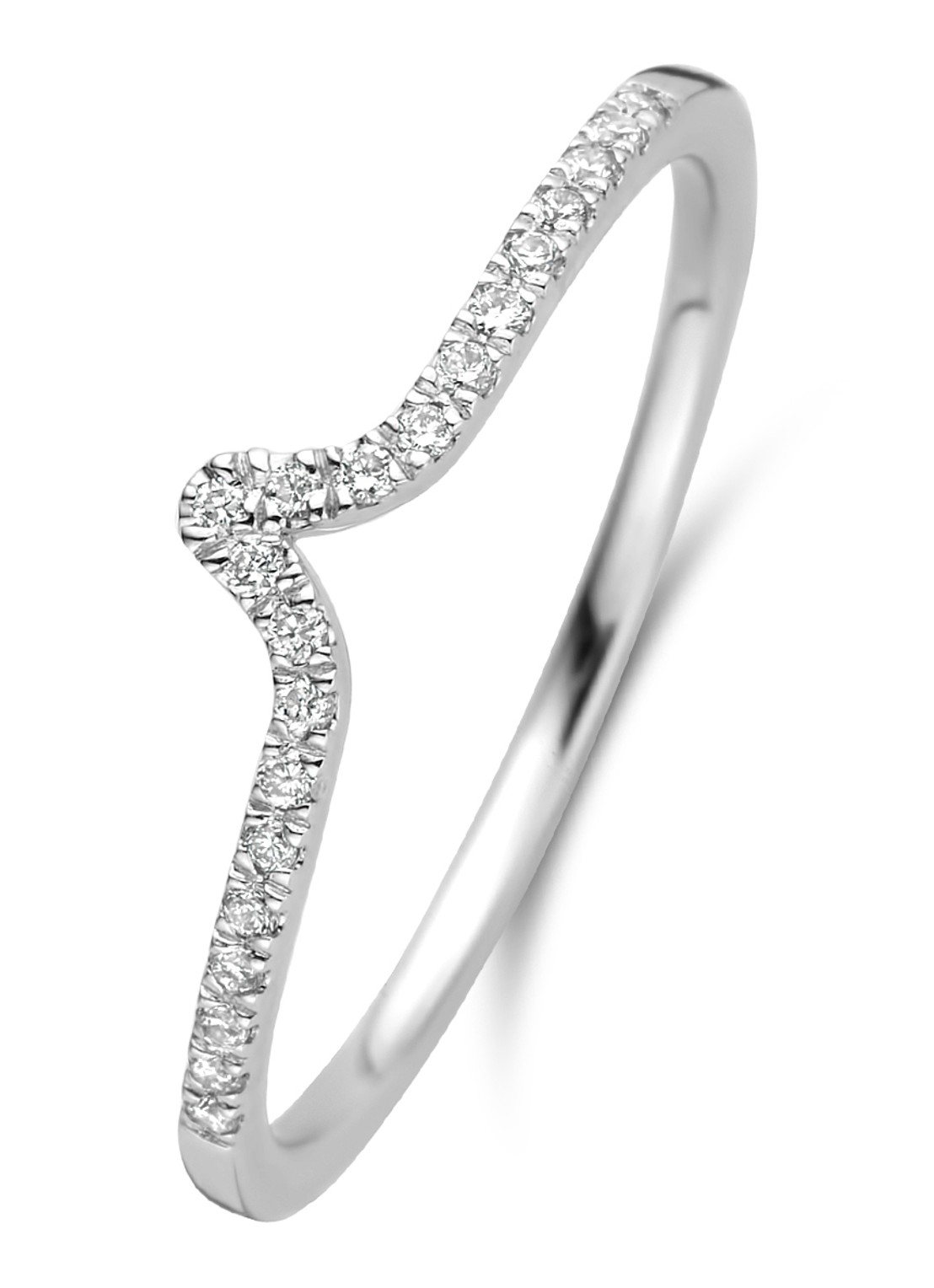 Diamond Point Witgouden ring 0.08 ct diamant Cosmic - voorkant witgoud