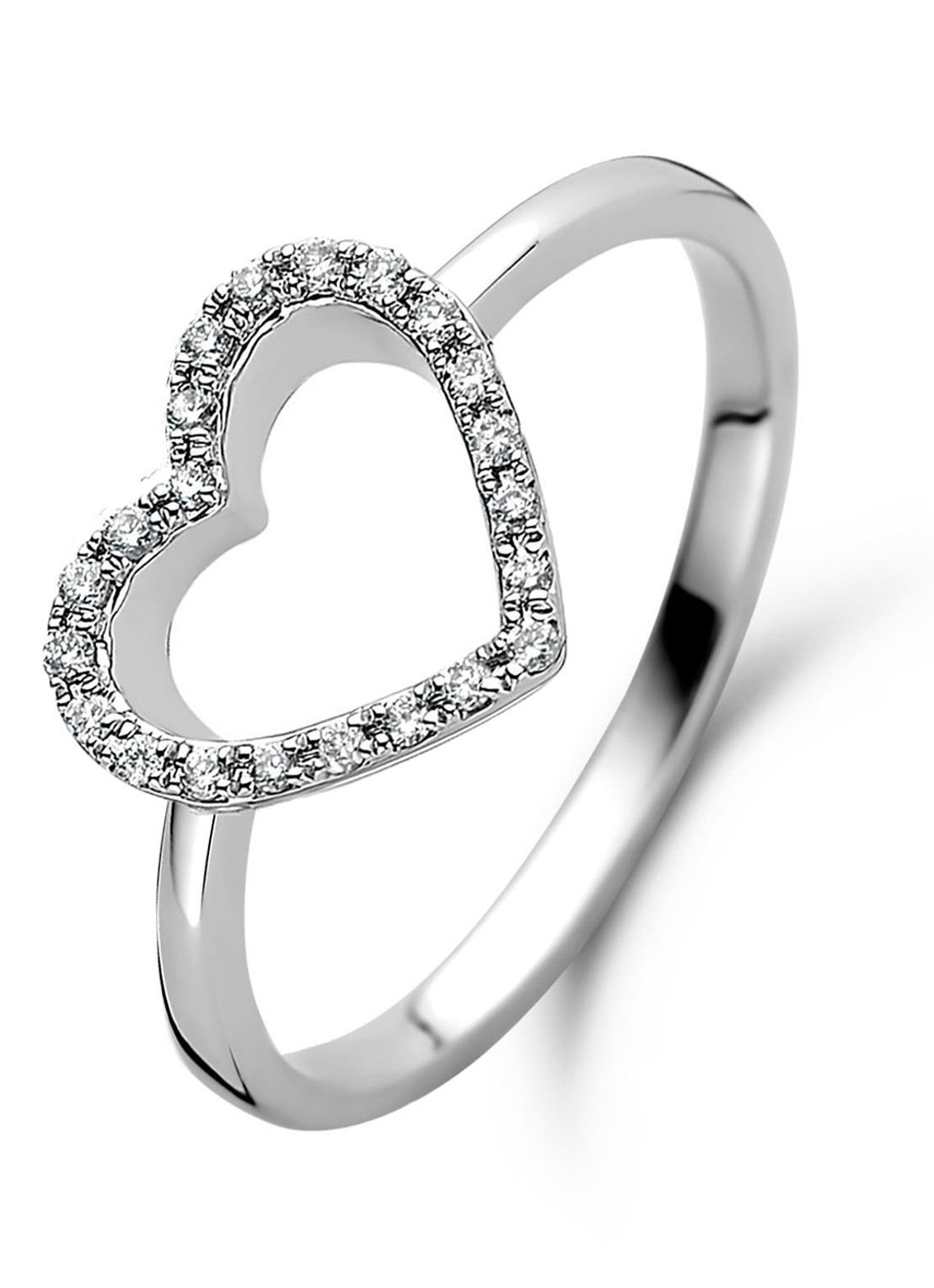 Diamond Point Witgouden ring 0.08 ct diamant Dreamer - voorkant 2 witgoud