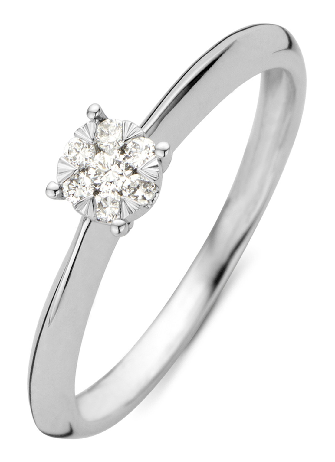 Diamond Point Witgouden ring, 0.10 ct diamant, Enchanted - voorkant 2 witgoud