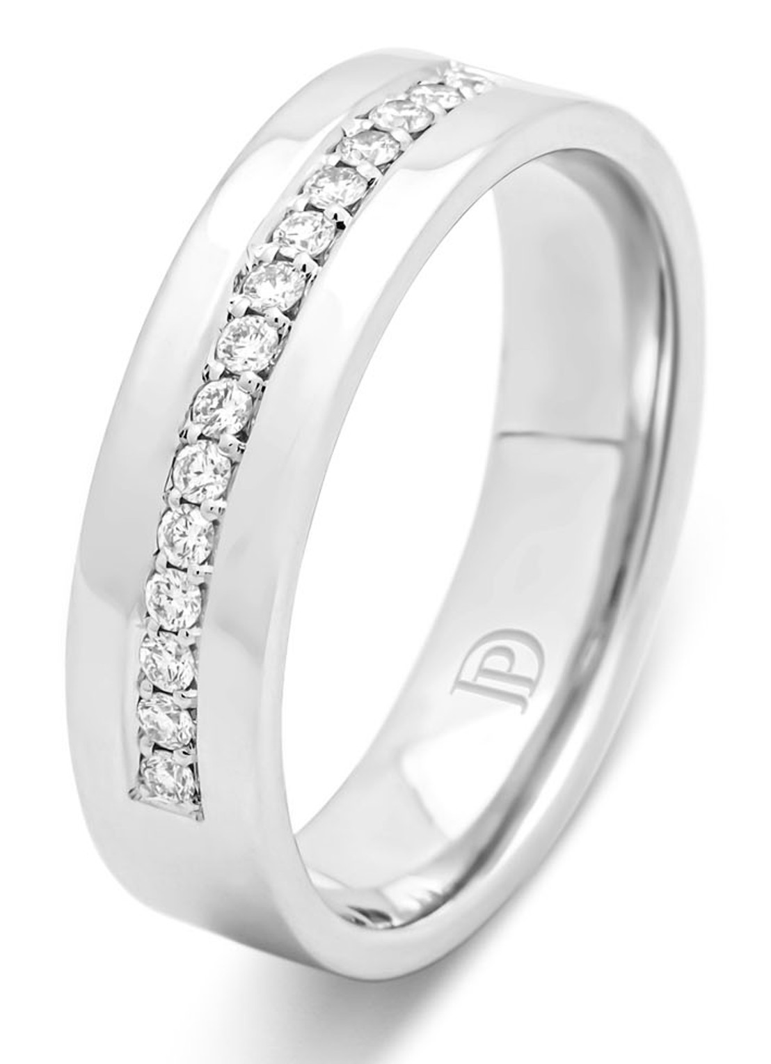 Diamond Point Witgouden ring, 0.15 ct diamant, Wedding - voorkant 2 witgoud