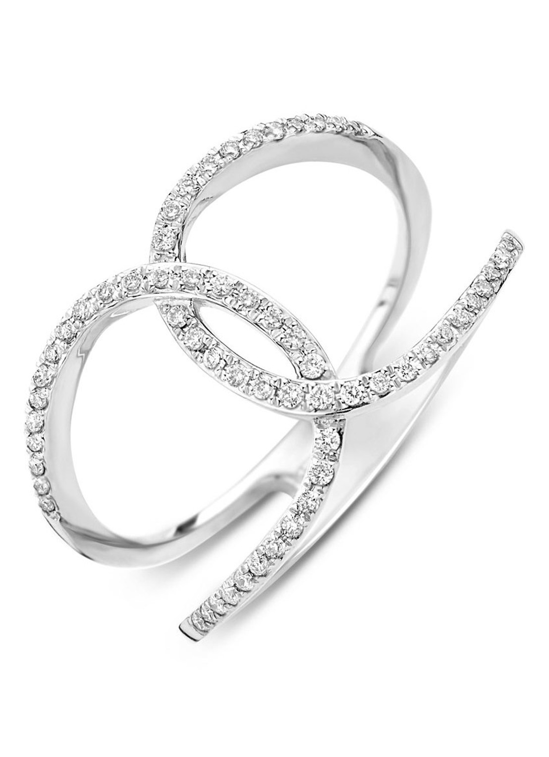 Diamond Point Witgouden ring 0.19 ct diamant Like a star - voorkant 2 witgoud