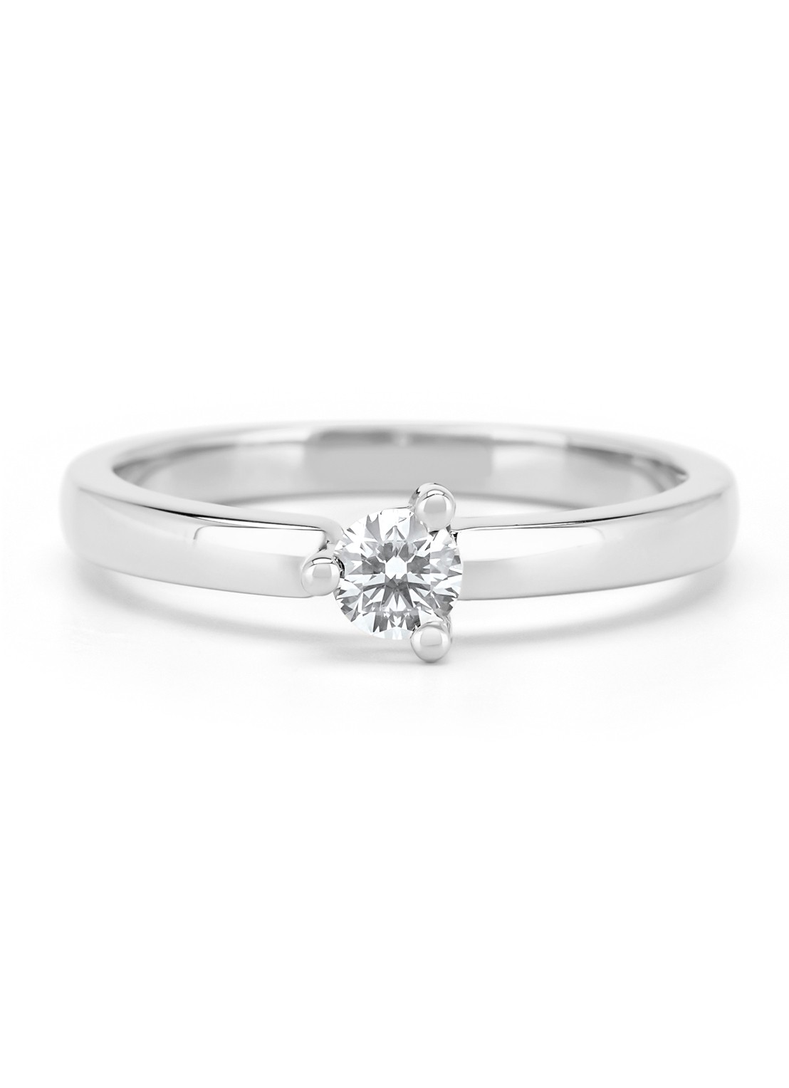 Diamond Point Witgouden ring, 0.20 ct diamant, Hearts & Arrows - achterkant 4 witgoud