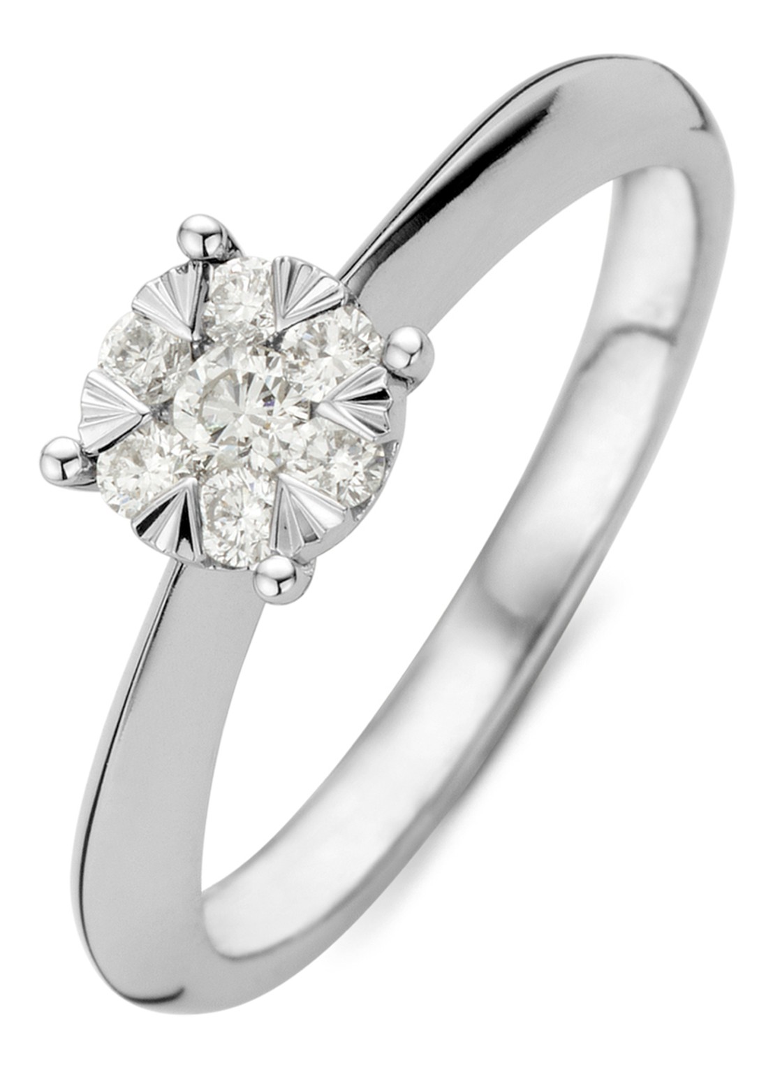 Diamond Point Witgouden ring, 0.25 ct diamant, Enchanted - voorkant witgoud
