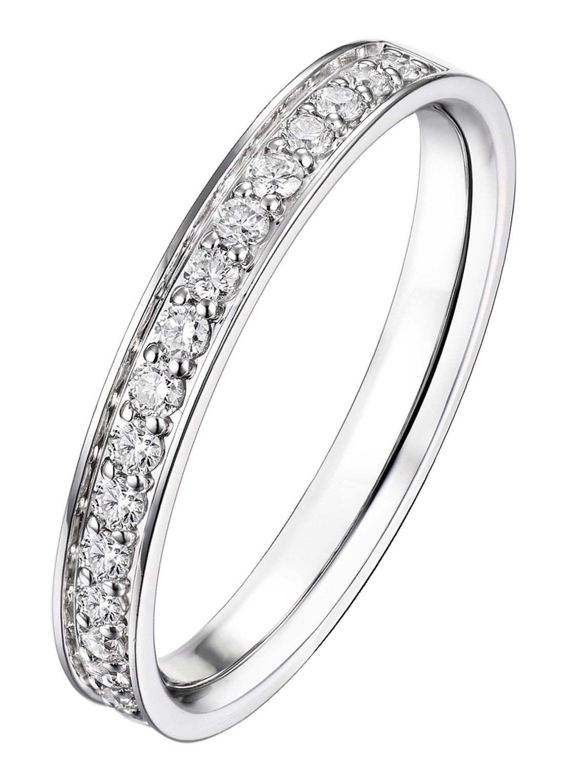 Diamond Point Witgouden ring 0.27 ct diamant Wedding - voorkant witgoud