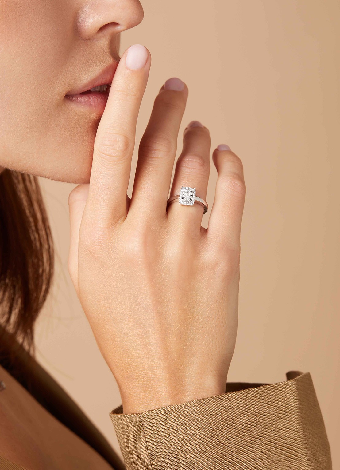 Diamond Point Witgouden ring 0.28 ct diamant Enchanted - voorkant 2 witgoud