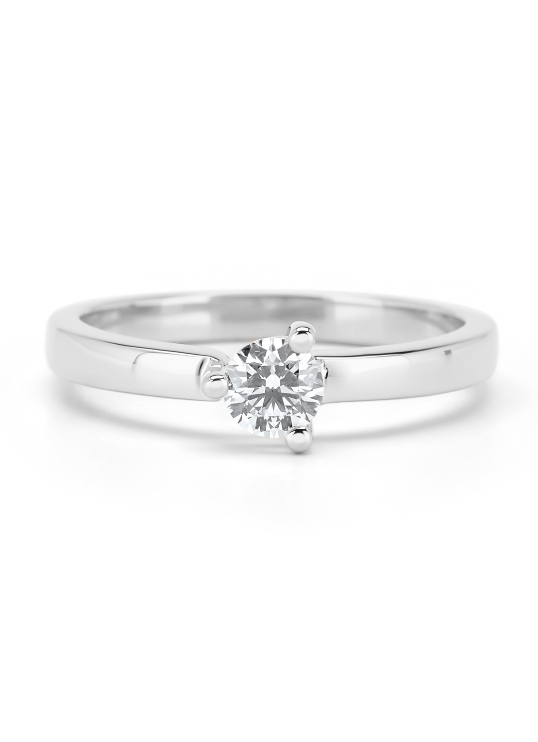 Diamond Point Witgouden ring, 0.30 ct diamant, Hearts & Arrows - achterkant witgoud
