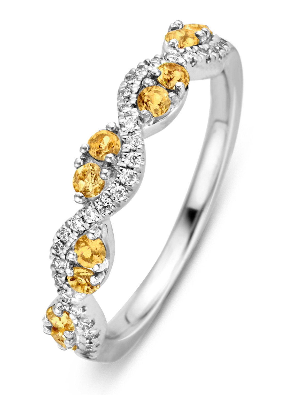 Diamond Point Witgouden ring 0.33 ct citrien Colors - voorkant 2 witgoud