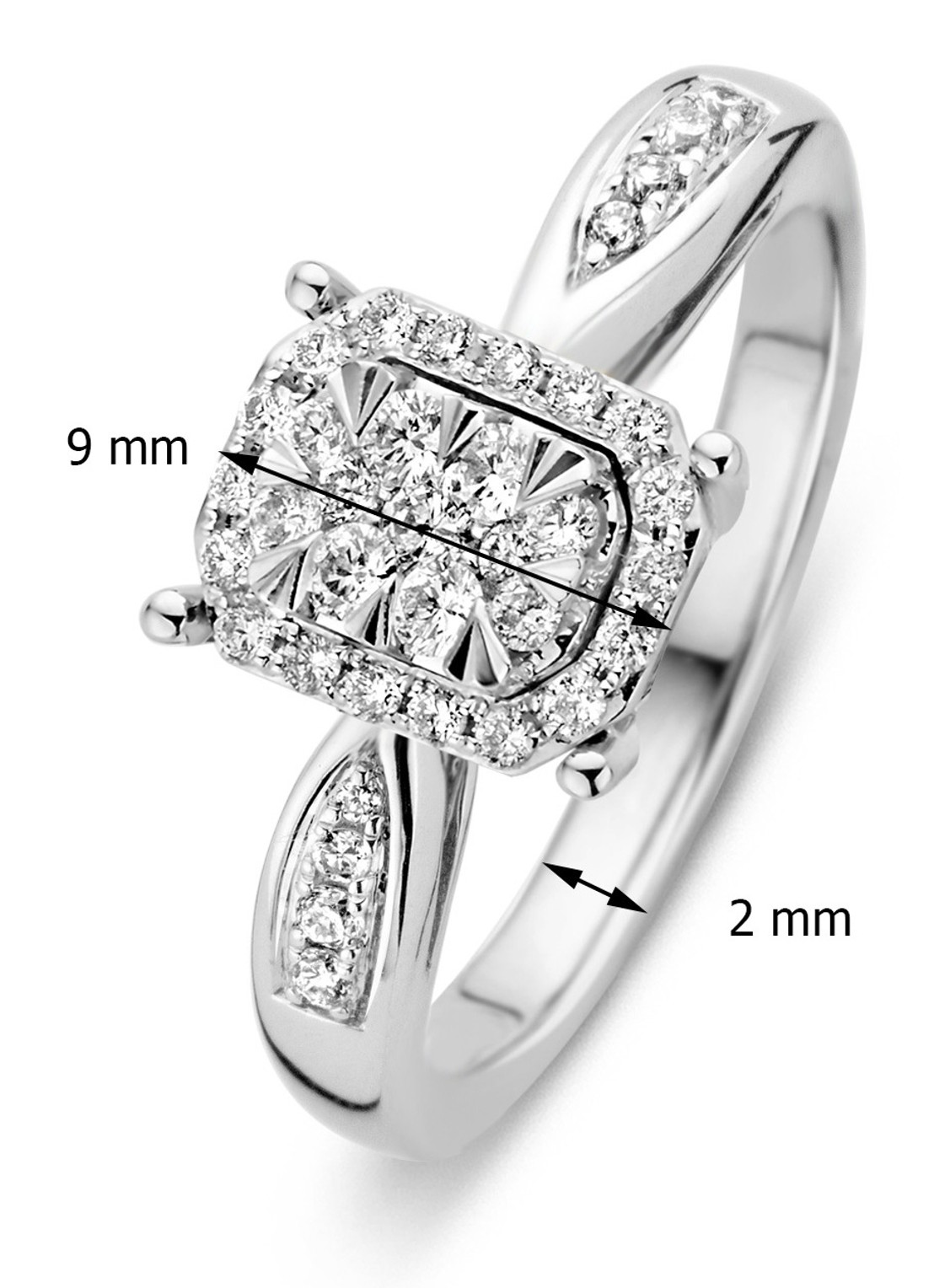 Diamond Point Witgouden ring 0.34 ct diamant Enchanted  - detail witgoud