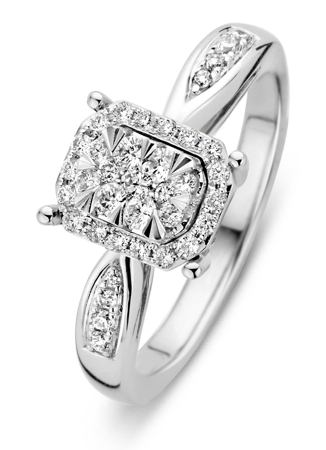 Diamond Point Witgouden ring 0.34 ct diamant Enchanted  - voorkant 2 witgoud