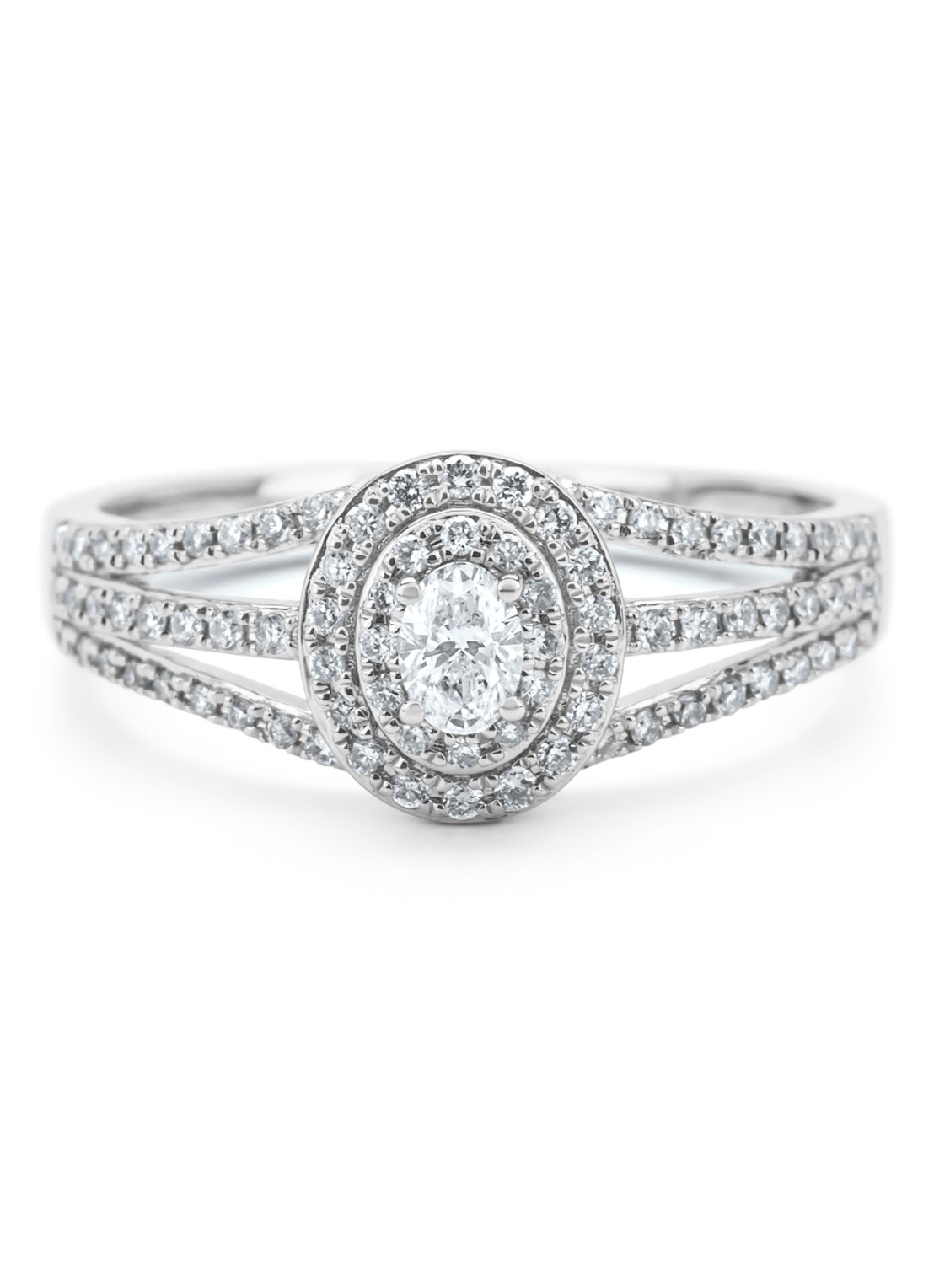 Diamond Point Witgouden ring, 0.38 ct diamant, Petite Romance - detail witgoud