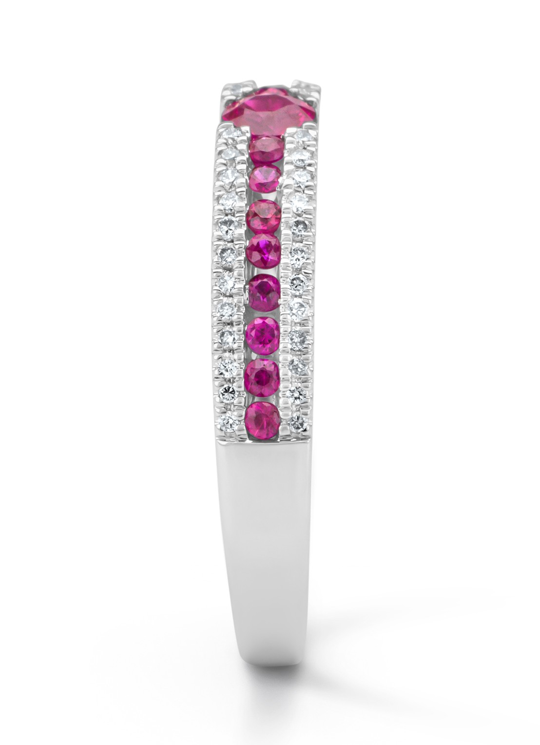 Diamond Point Witgouden ring, 0.38 ct robijn, Majestic - detail 2 witgoud
