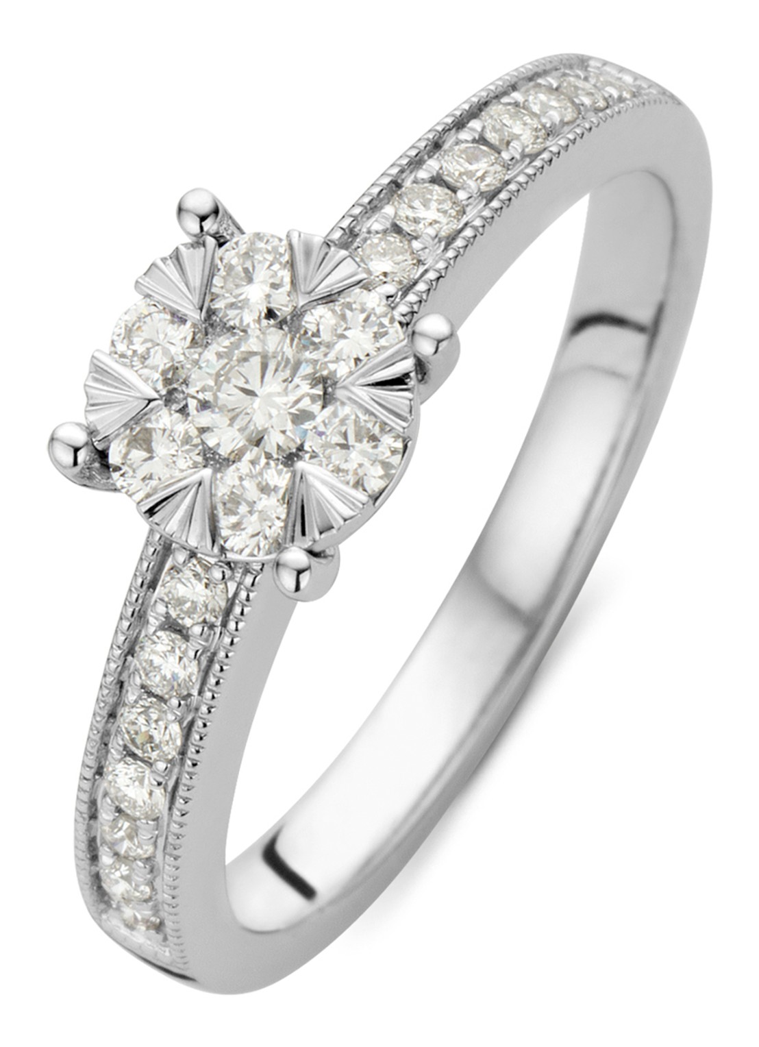 Diamond Point Witgouden ring, 0.40 ct diamant, Enchanted - voorkant witgoud