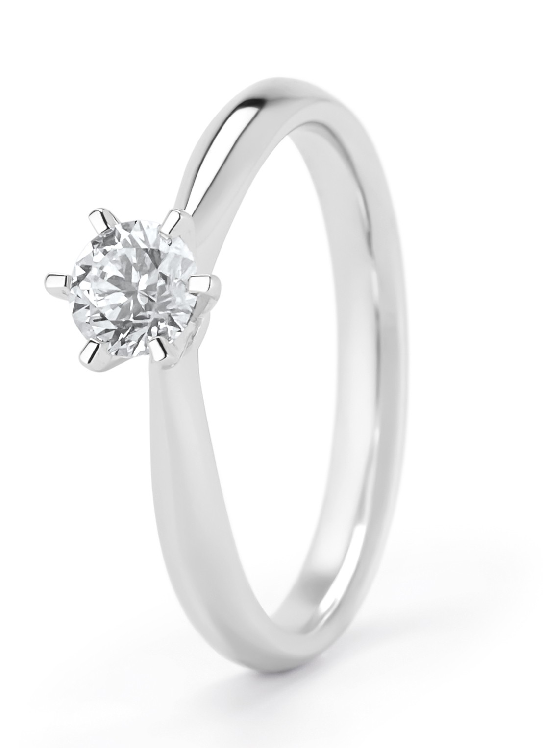Diamond Point Witgouden ring, 0.40 ct diamant, Perfect Match - voorkant 5 witgoud