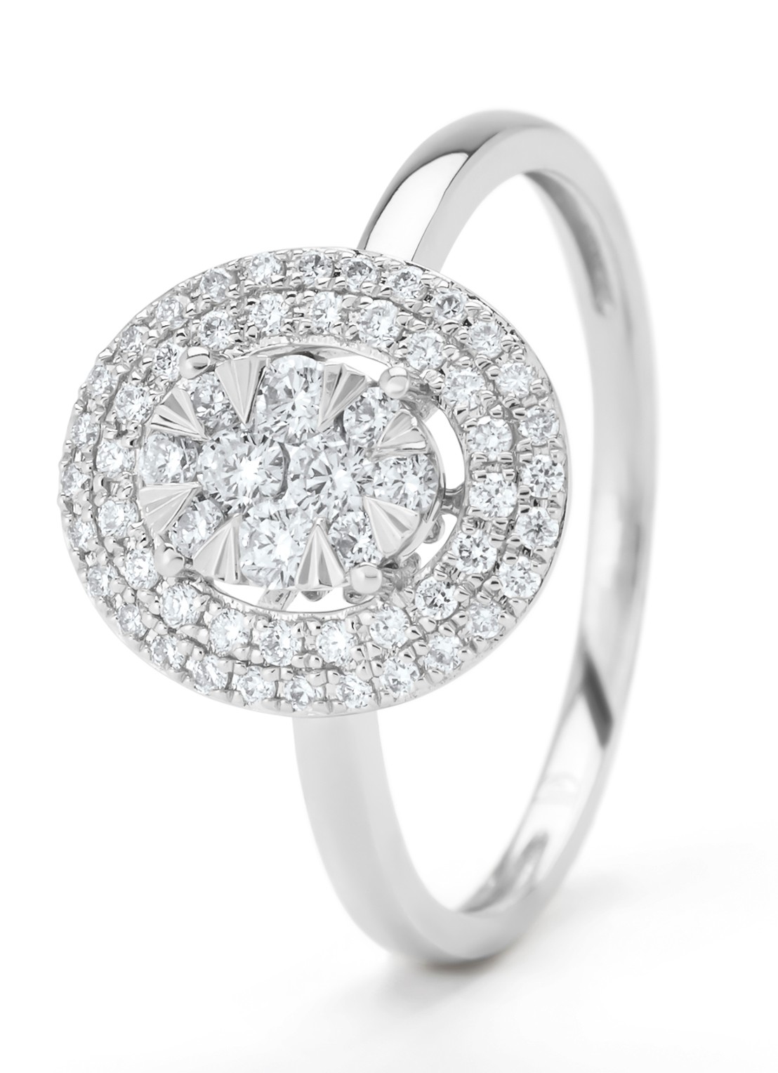 Diamond Point Witgouden ring, 0.42 ct diamant, Enchanted - voorkant 5 witgoud