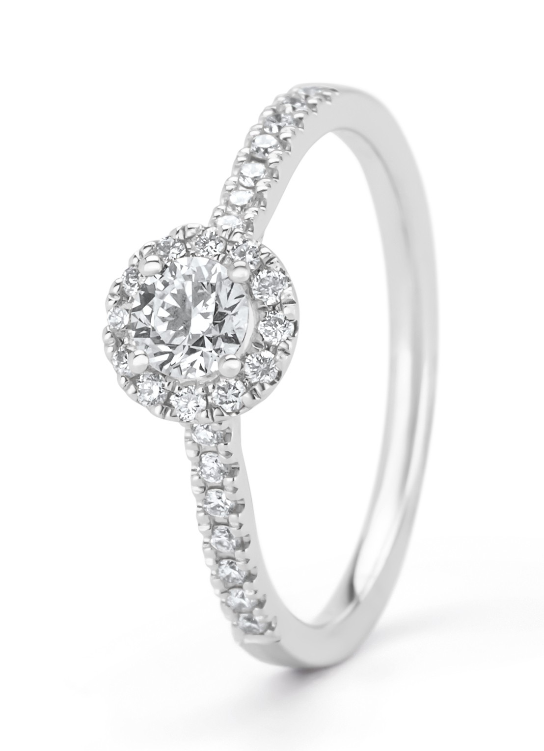 Diamond Point Witgouden ring, 0.50 ct diamant, Perfect Match - voorkant 2 witgoud