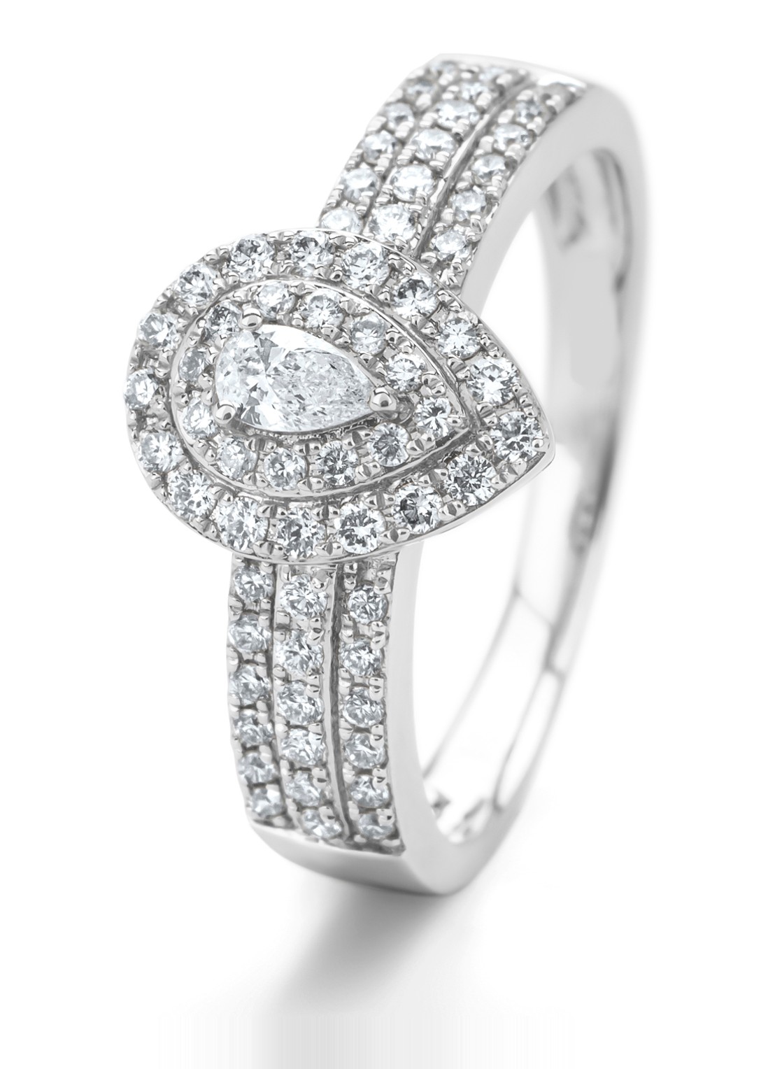 Diamond Point Witgouden ring, 0.50 ct diamant, Petite Romance - voorkant witgoud