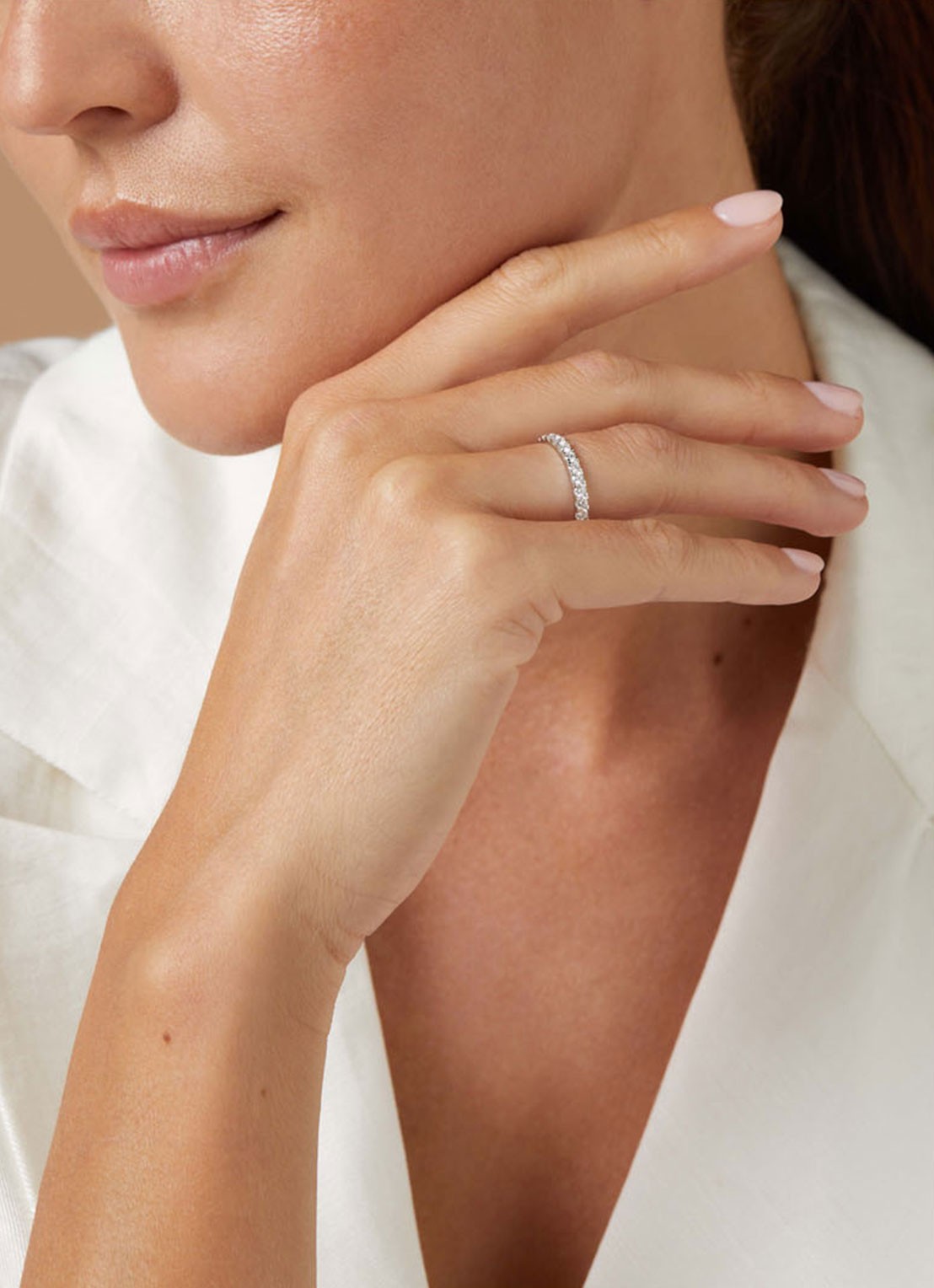 Diamond Point Witgouden ring 0.52 ct diamant Wedding - voorkant 2 witgoud