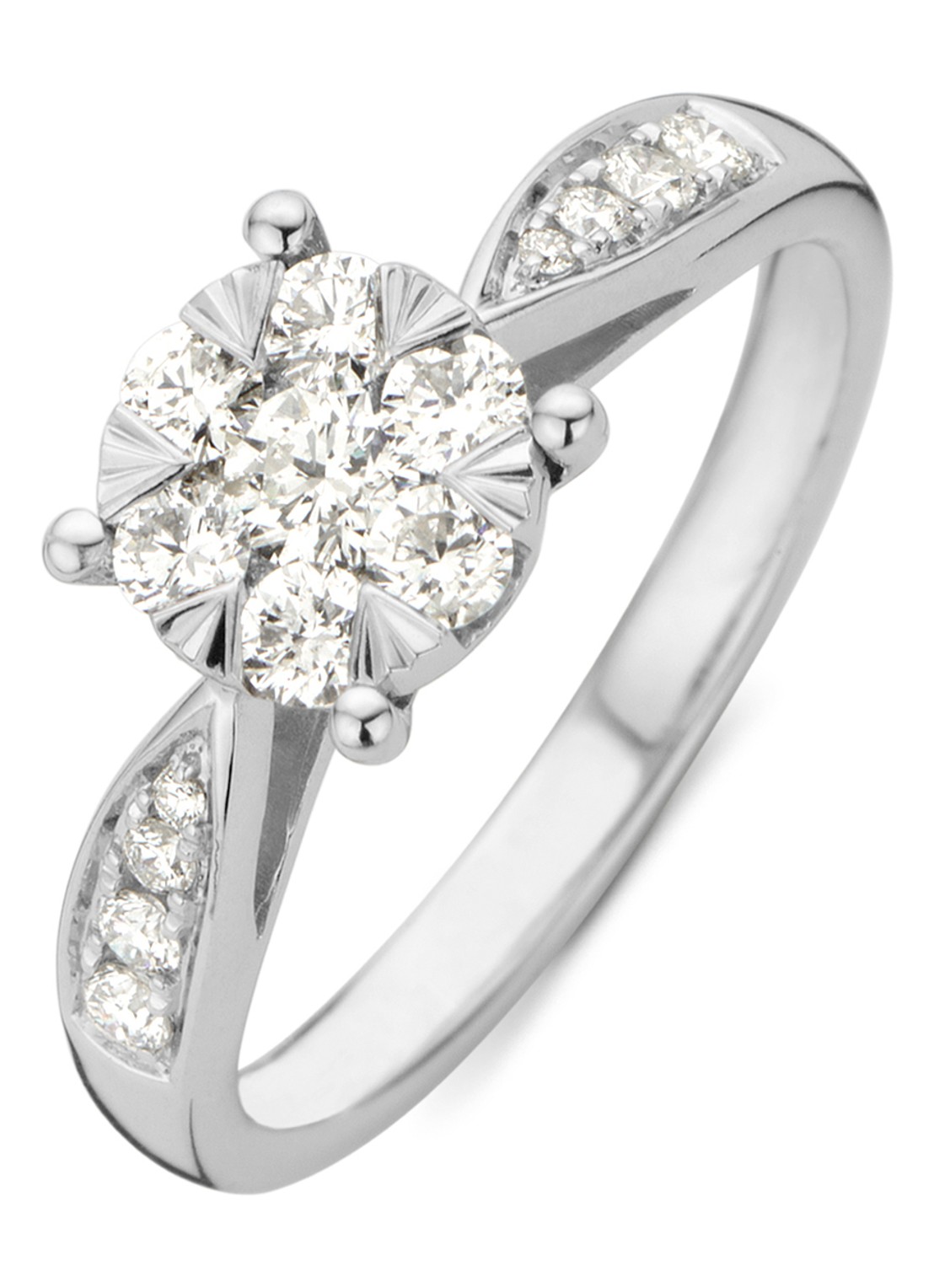 Diamond Point Witgouden ring, 0.57 ct diamant, Enchanted - voorkant 2 witgoud