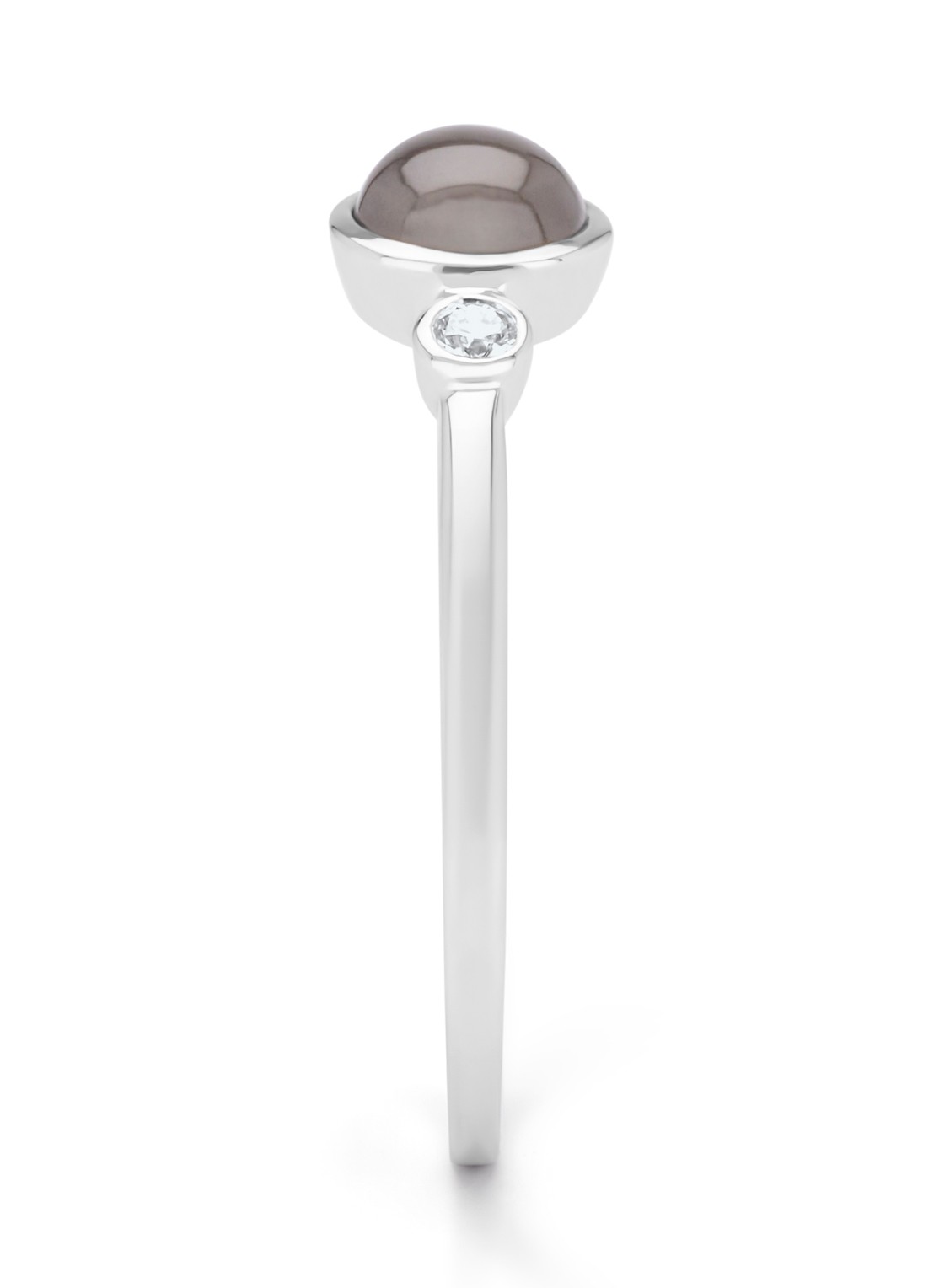 Diamond Point Witgouden ring, 0.58 ct maansteen, Little Drops - detail witgoud