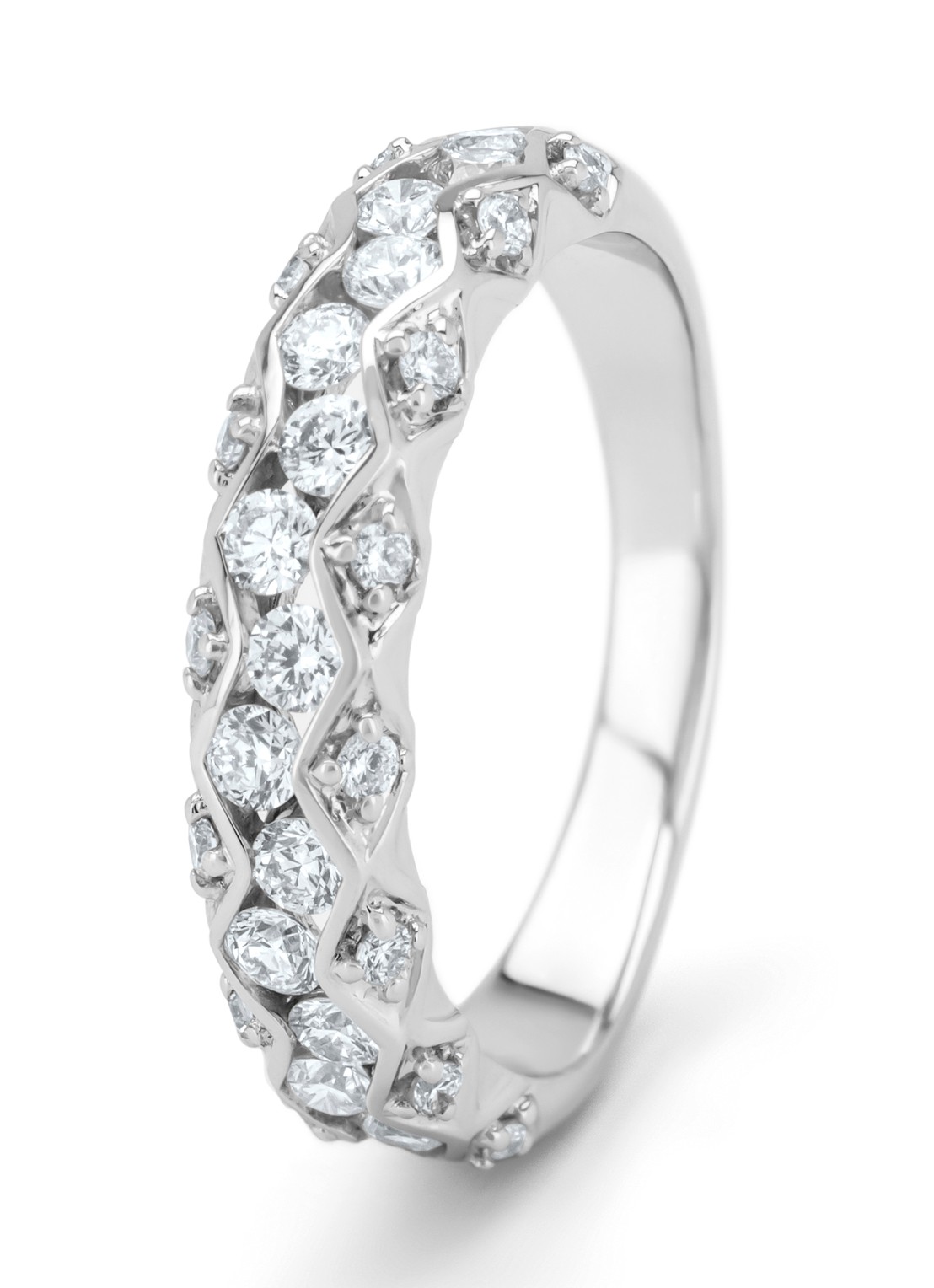 Diamond Point Witgouden ring, 0.73 ct diamant, Majestic - voorkant witgoud