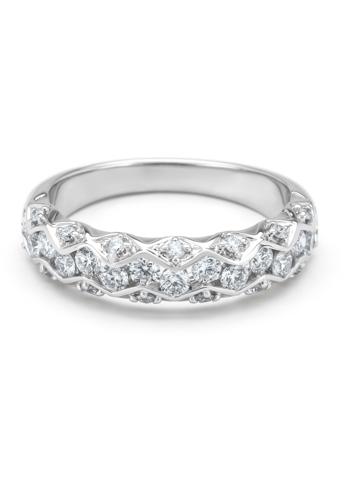 Diamond Point Witgouden ring, 0.73 ct diamant, Majestic - voorkant 2 witgoud
