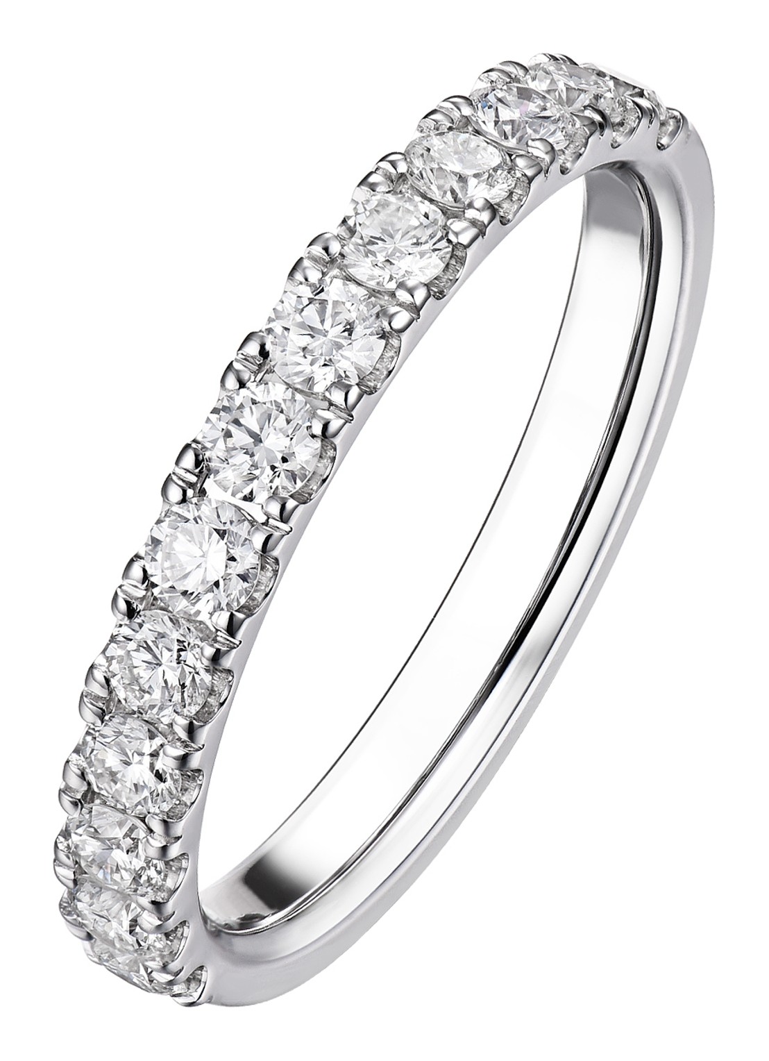 Diamond Point Witgouden ring 0.76 ct diamant Wedding - voorkant witgoud