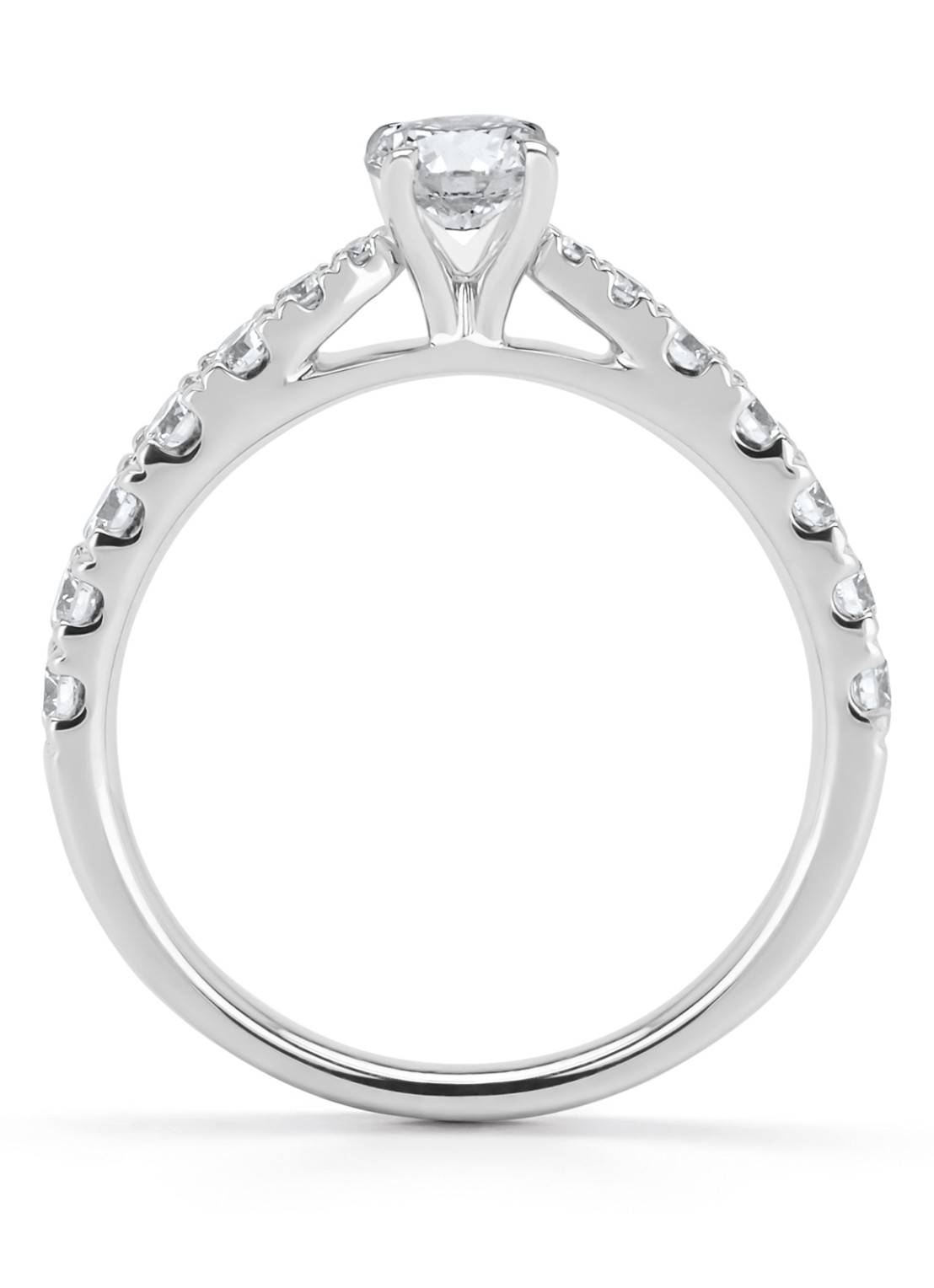 Diamond Point Witgouden ring, 0.87 ct diamant, Perfect Match - achterkant 3 witgoud
