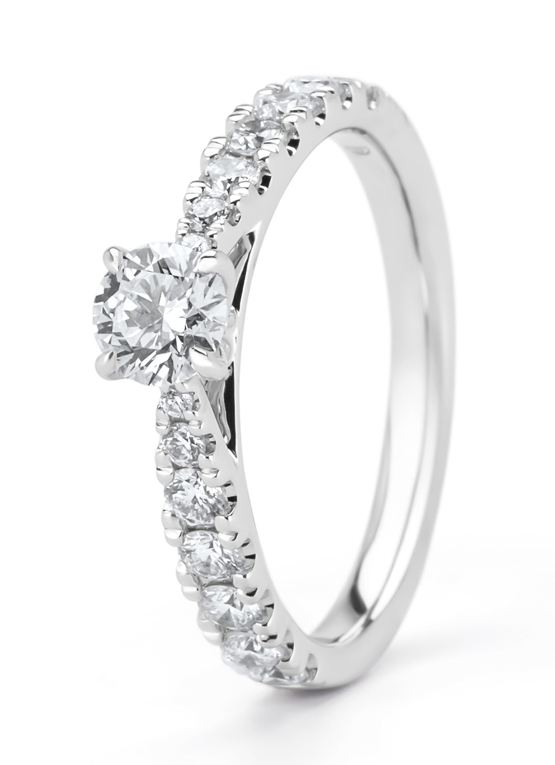 Diamond Point Witgouden ring, 0.87 ct diamant, Perfect Match - voorkant witgoud