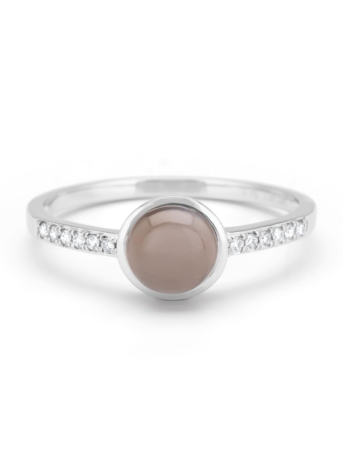 Diamond Point Witgouden ring, 0.96 ct maansteen, Little Drops - detail 2 witgoud