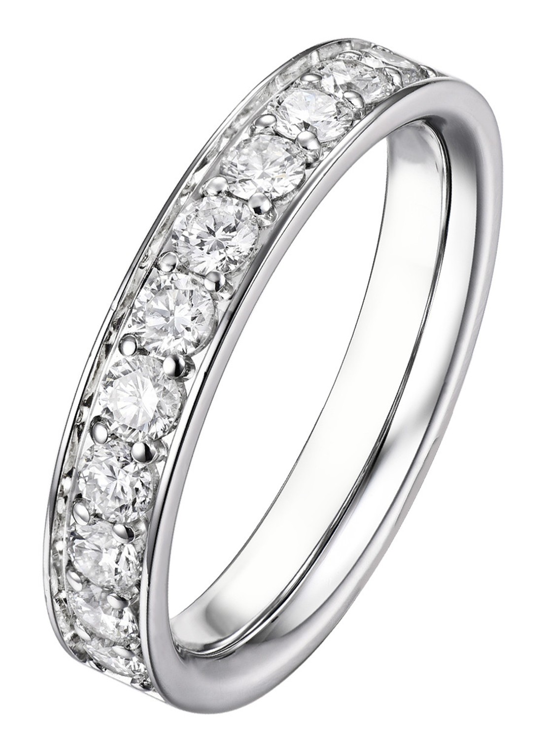 Diamond Point Witgouden ring 1.01 ct diamant Wedding - voorkant 2 witgoud