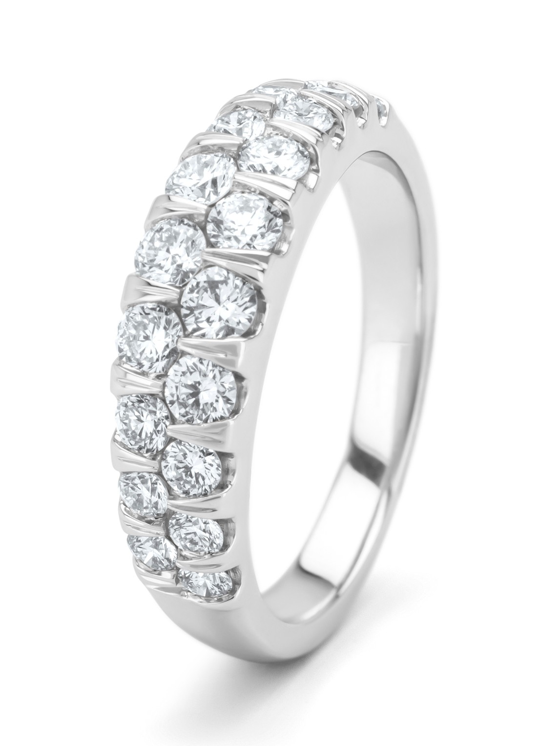 Diamond Point Witgouden ring, 1.05 ct diamant, Caviar - detail witgoud